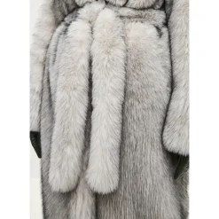 Manteau en fausse fourrure luxueux Natalie - Gris