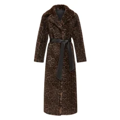 Manteau Long d`Hiver Réversible en Fausse Fourrure