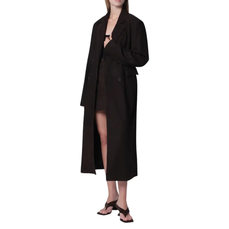 Manteau long en daim