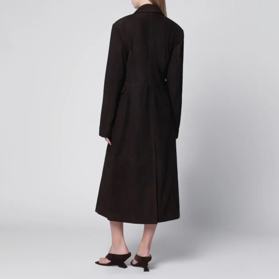 Manteau long en daim