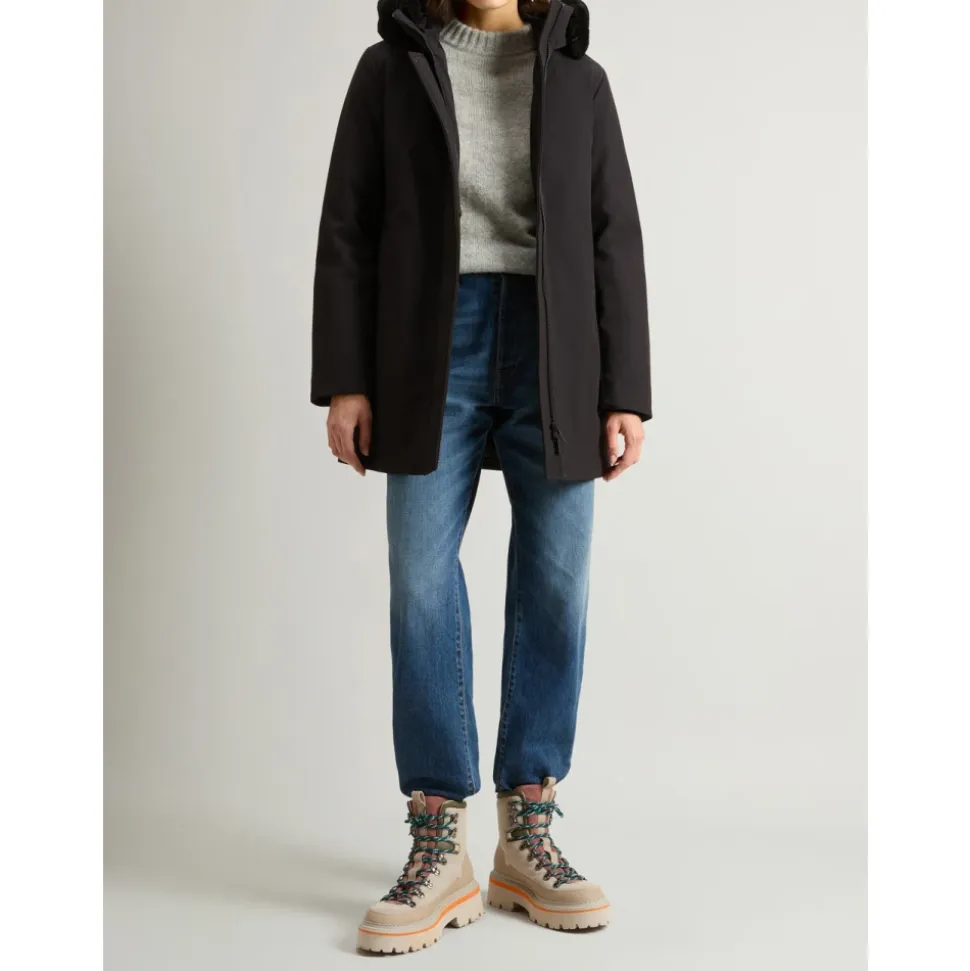 Manteau Parka en Duvet Noir