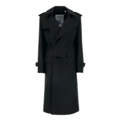 Manteau Trench en Soie Noire AW24