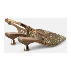 Metallic Effect Mesh Slingback Shoe