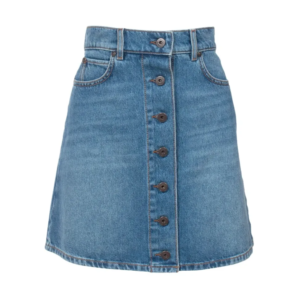 Mini-jupe avec détails en denim