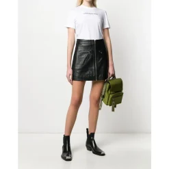 Minijupe Éco-cuir Noire Zip Grande