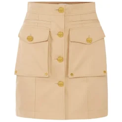 Mini-jupe en gabardine de coton avec poches cargo