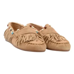 Mocassin en daim à franges