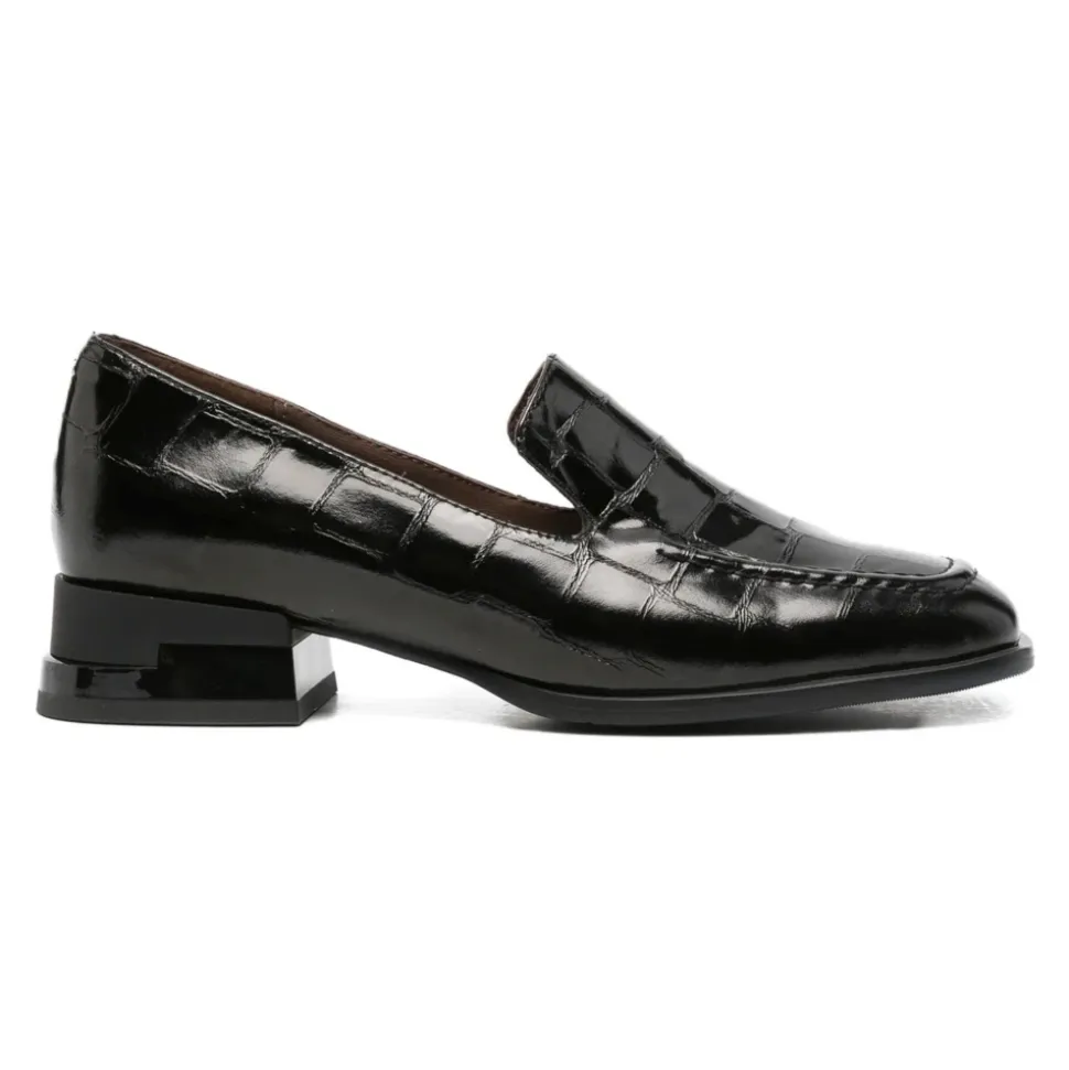 Mocassins à bout carré effet croco