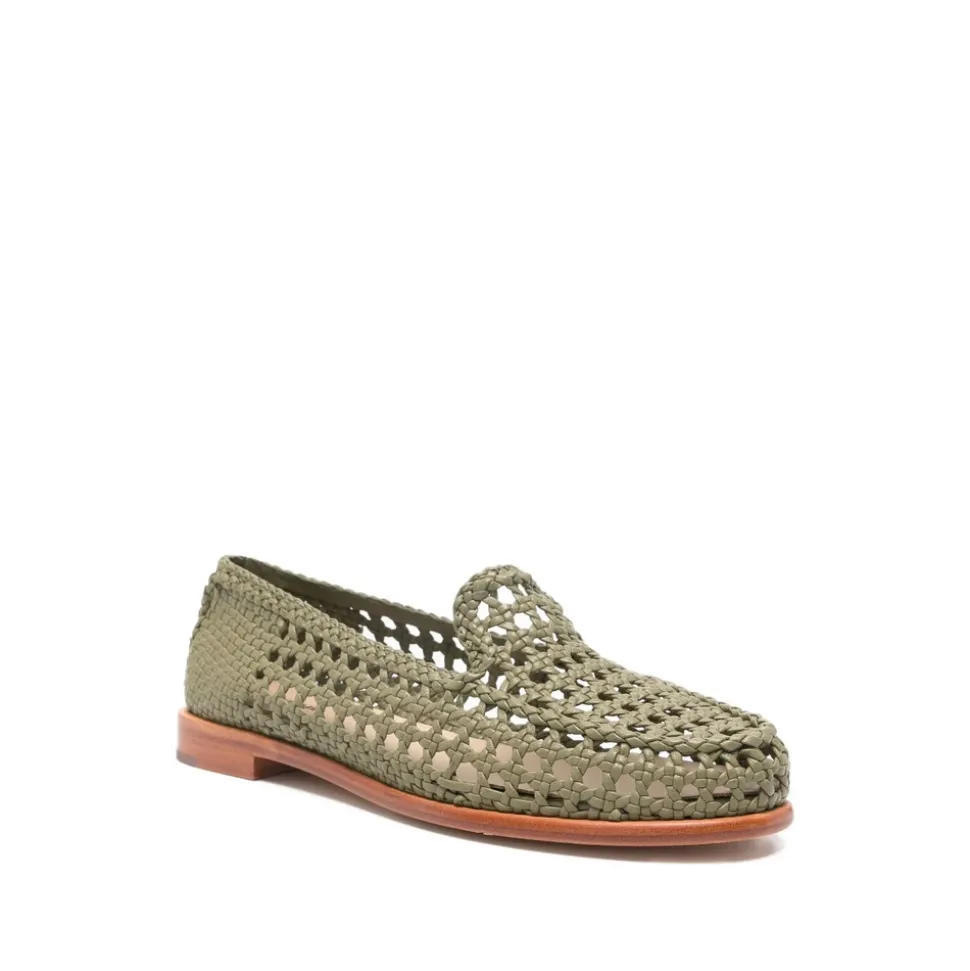 Mocassins en cuir tissé