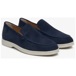 Mocassins en Velours Bleu Marine Naturel pour Femmes