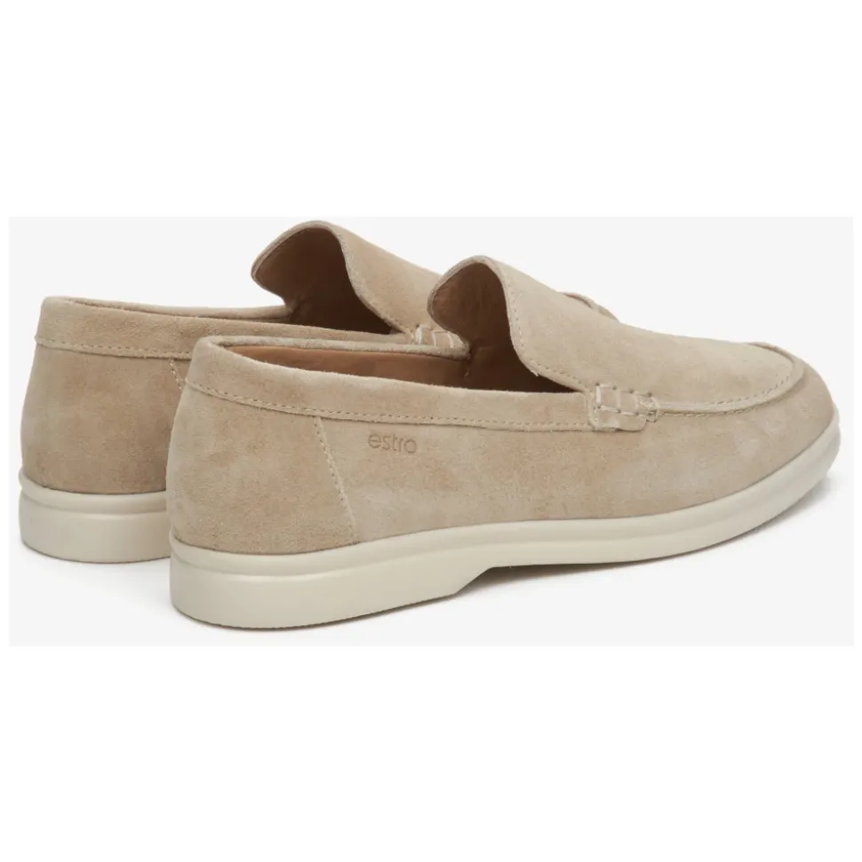 Mocassins en Velours Naturel Beige Sable pour Femmes ER00113365