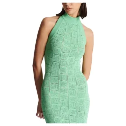 Monogram knit backless dress