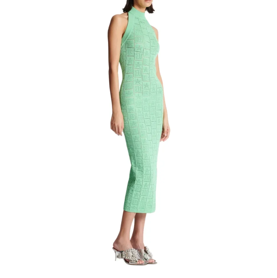 Monogram knit backless dress