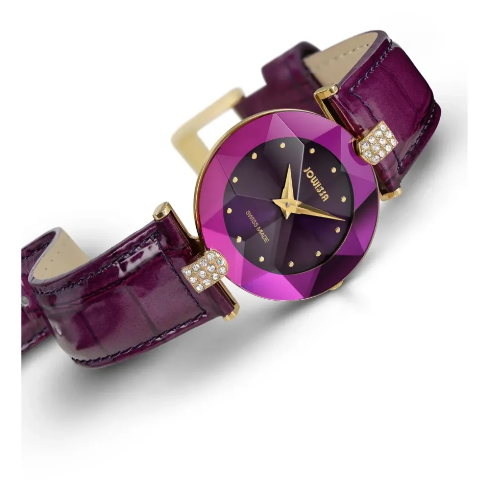 Montre Quartz avec Boîtier Sertie de Pierres