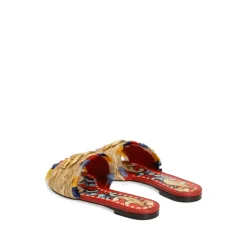 Mules plates en raphia