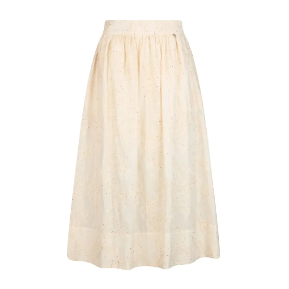 Natural Flower Sequi Midi Skirt