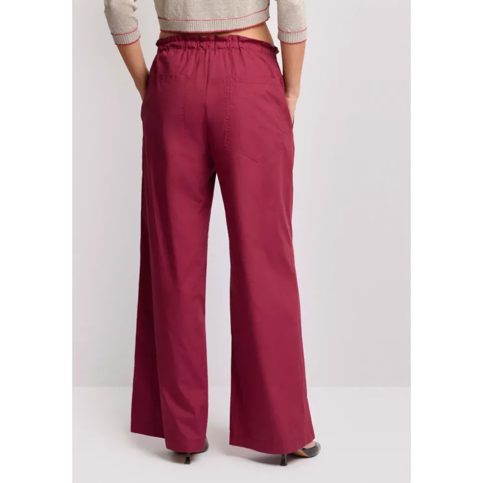 Pantalon ample en coton à taille élastique