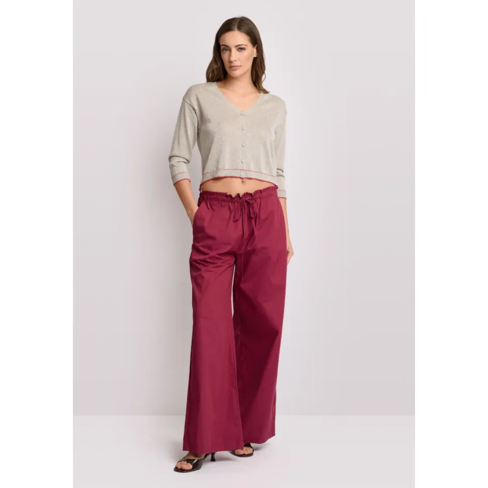 Pantalon ample en coton à taille élastique