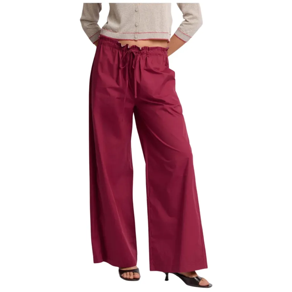 Pantalon ample en coton à taille élastique