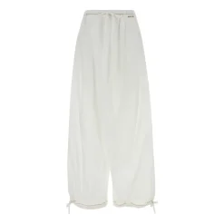 Pantalon à Cordon Coulissant en Popeline