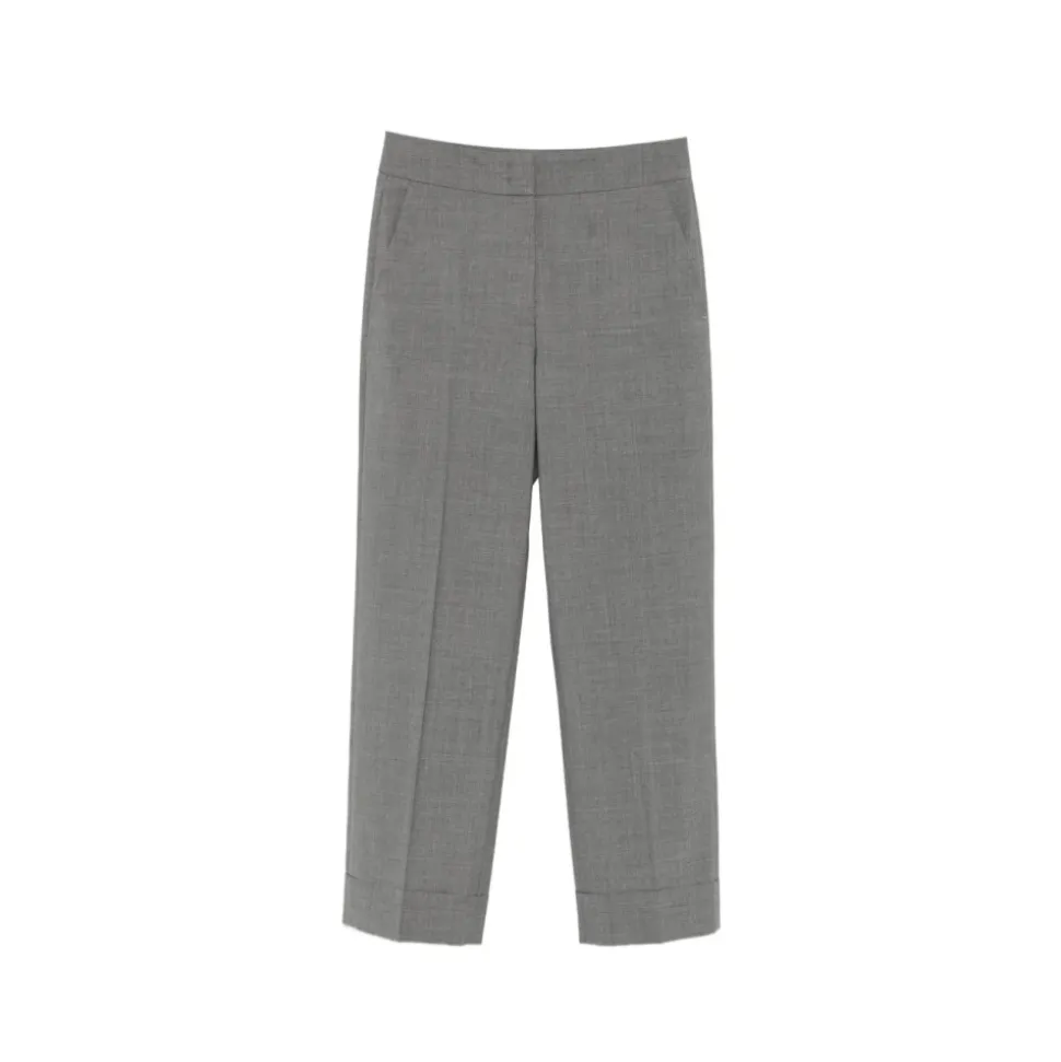 Pantalon droit à revers et pli marqué