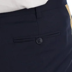 Pantalon droit sur mesure avec bande latérale décorative