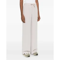 Pantalon Fluide Jambe Large avec Cordon de Serrage