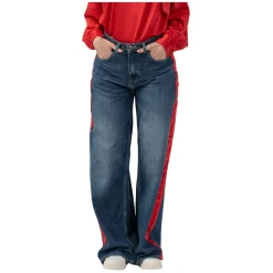 Pantalon Large Aspect Denim Chic