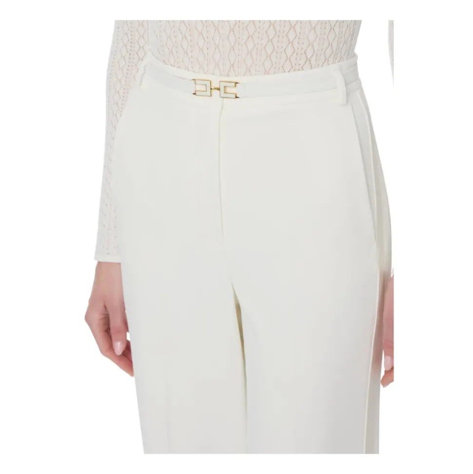 Pantalon Élégant avec Bandes en Satin