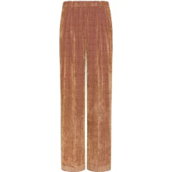 Pantalon long à jambes larges en velours côtelé travaillé