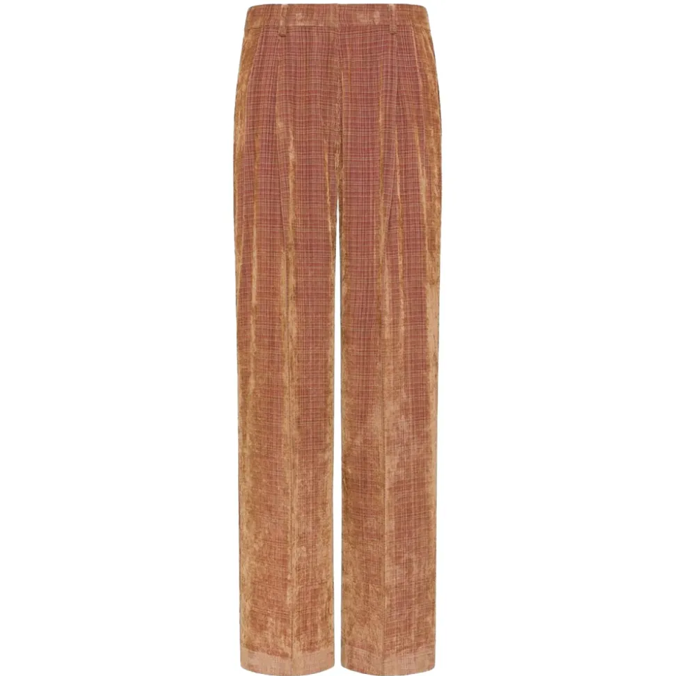 Pantalon long à jambes larges en velours côtelé travaillé