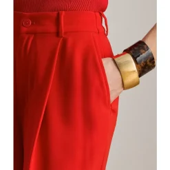 Pantalon Tailleur Plissé en Georgette