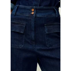 Pantalon évasé taille haute en denim