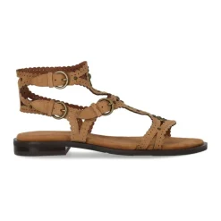 Paprika Studs Flat Sandal