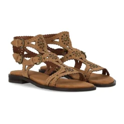 Paprika Studs Flat Sandal
