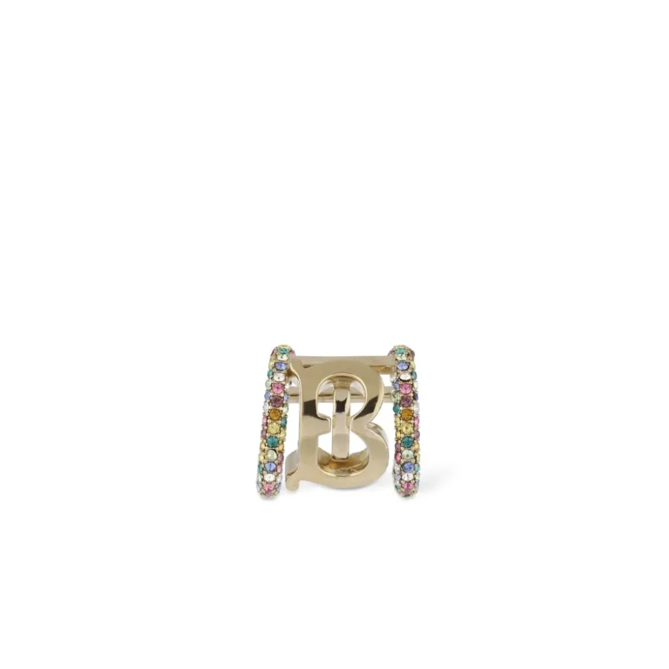 Pave Logo Earcuff Light Gold/Multicolor
