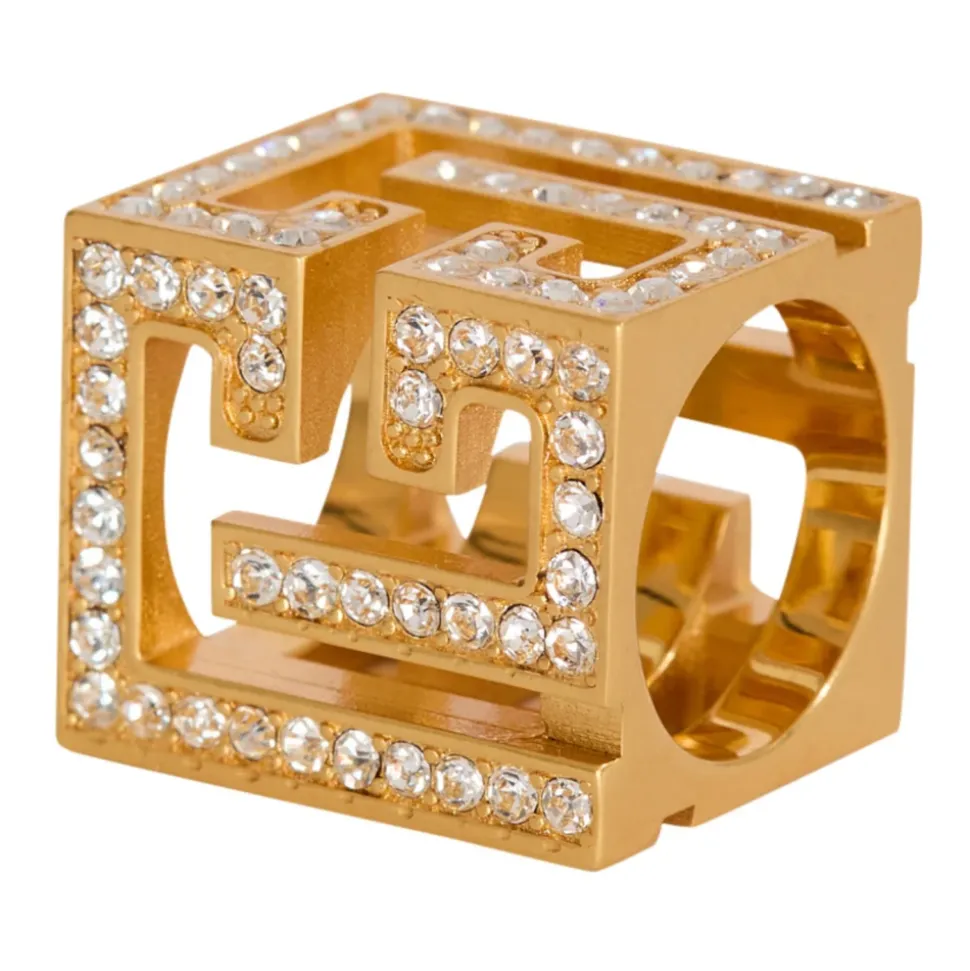 PB 3D Rhinestone Cube Ring