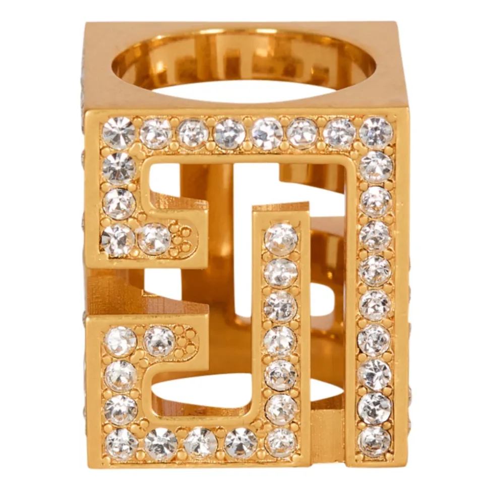PB 3D Rhinestone Cube Ring