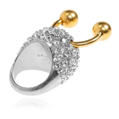 Piercing Brass and Rhinestone Ring