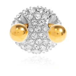 Piercing Brass and Rhinestone Ring