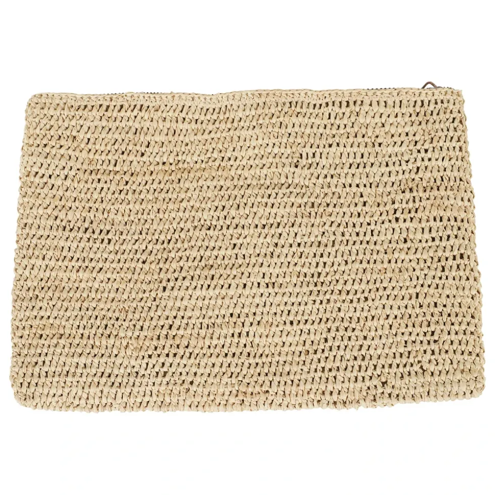 Pochette en raphia et crochet avec bandoulière