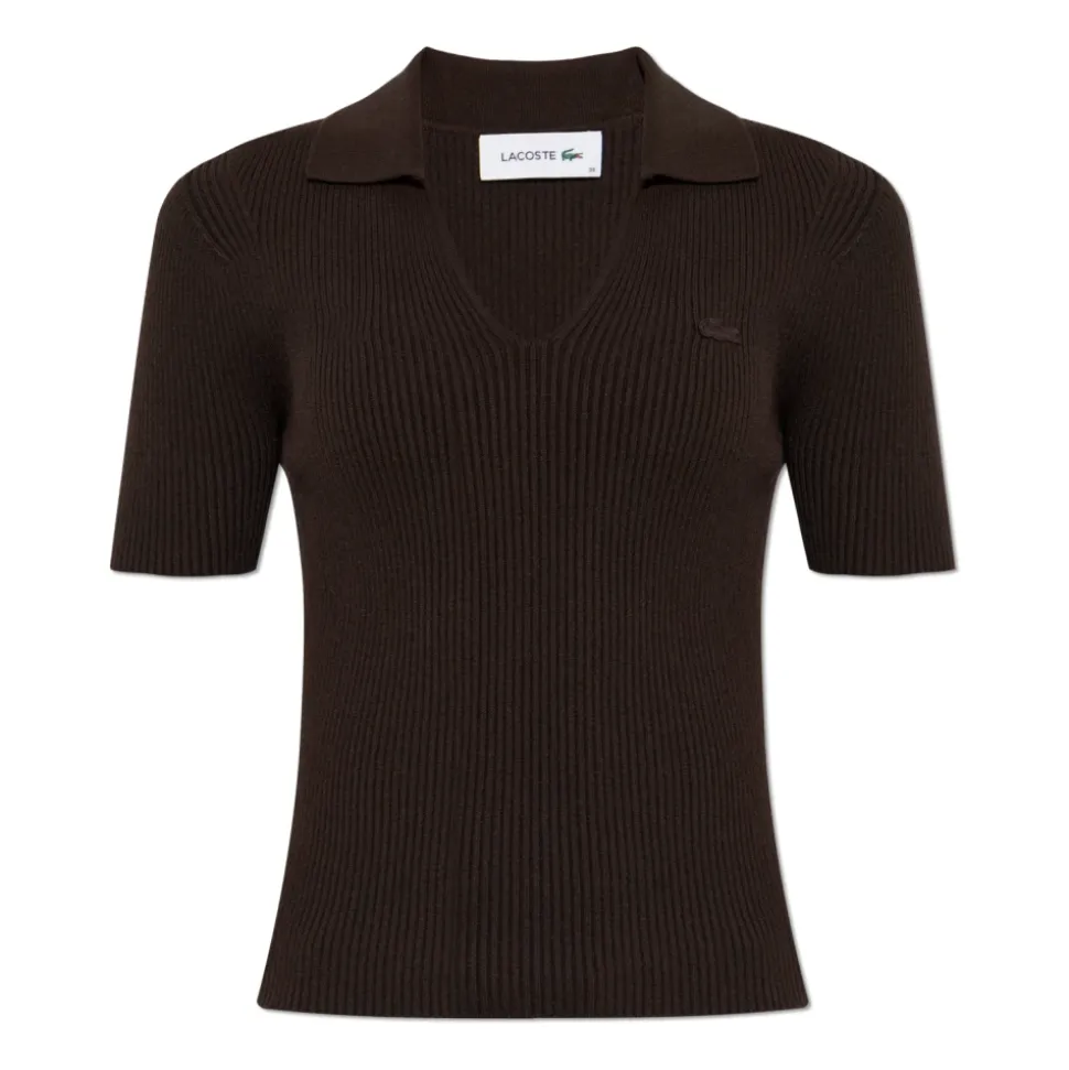 Polo côtelé avec écusson logo