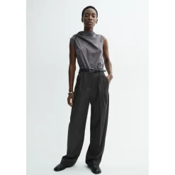 Pomi Pantalon Large en Laine Légère