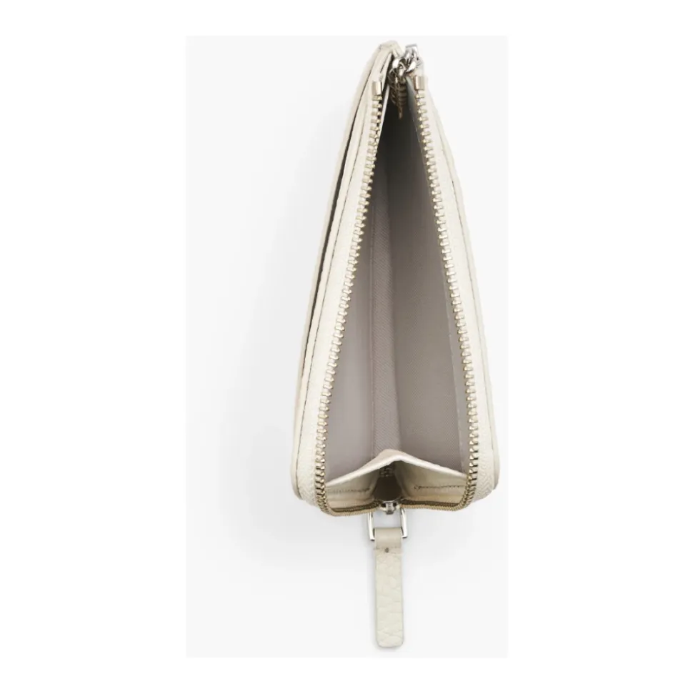 Portefeuille compact en cuir zippé