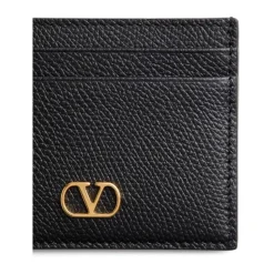 Portefeuille en Cuir Noir avec Logo V