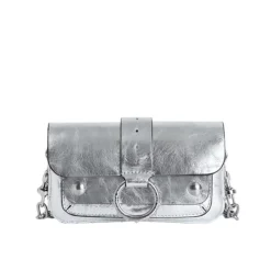 Portefeuille Kate en Cuir Métallisé avec Chaîne