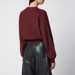 Pull à col rond en maille torsadée
