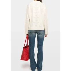 Pull col rond en pointelle