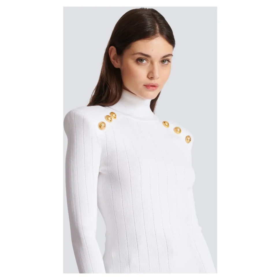Pull en maille avec boutons dorés