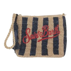 Raffia Clutch with Logo